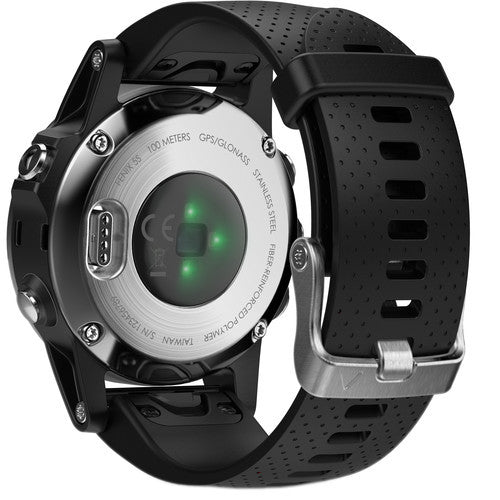 Garmin fenix 5S Multi-Sport Training GPS Watch (Silver, Black Band) 