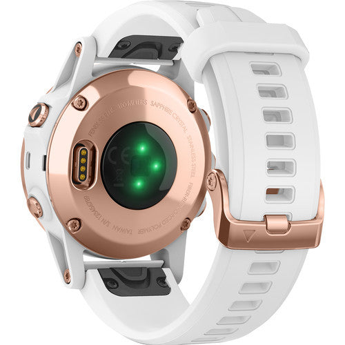 Garmin fenix 5S Plus Sapphire Edition Multi-Sport Training GPS Watch (42mm, Rose Gold-Tone with Carrara White Band)