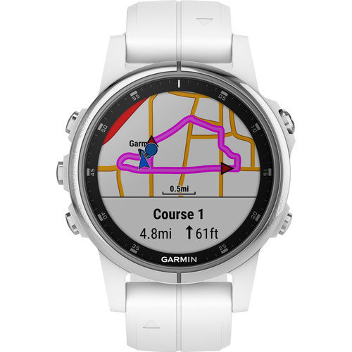 Garmin fenix 5S Plus Sapphire Edition Multi-Sport Training GPS Watch (42mm, White with Carrera White Band)