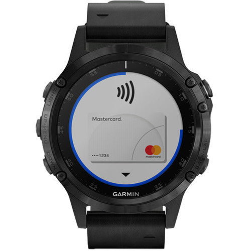 Garmin fenix 5S Plus Sapphire Edition Multi-Sport Training GPS Watch (47mm, Black with Black Leather Band)