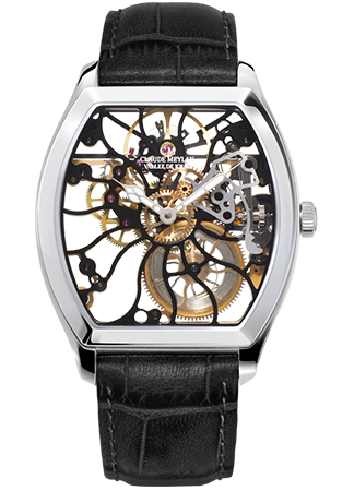Claude Meylan 6047-B Tortue Skeleton Mechanical Black Rose