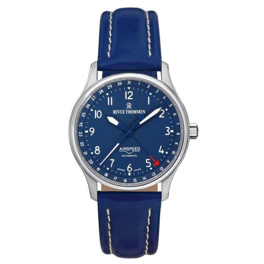 Revue Thommen 16050 Airspeed Automatic Blue Leather // Pre-Owned