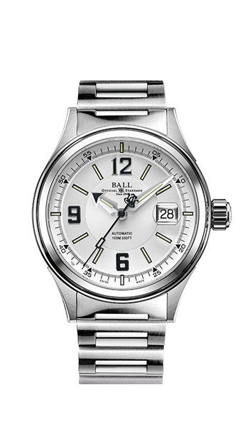 Ball NM2088C-S2J-WHBK Fireman Racer White Dial Black Indicies