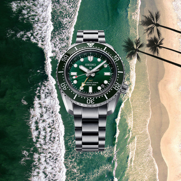 SEIKO セイコー船舶時計 バス時計 グリーン Seiko Prospex SPB381 Sea MM200 Automatic GMT Green – Arizona Fine Time