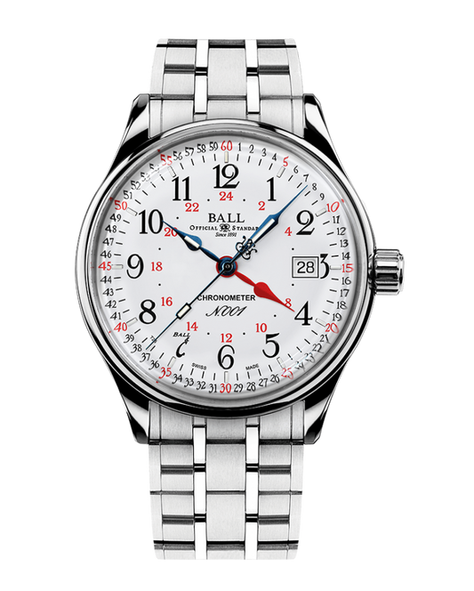 Ball NM3888D-S5CJ-WH Trainmaster Standard Time GMT Chronometer