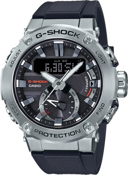 Casio G-Shock GST-B200-1A GSTEEL Bluetooth Solar Rubber