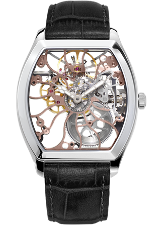 Claude Meylan 6047-R Tortue Mechanical Skeleton Rose Silver Movement