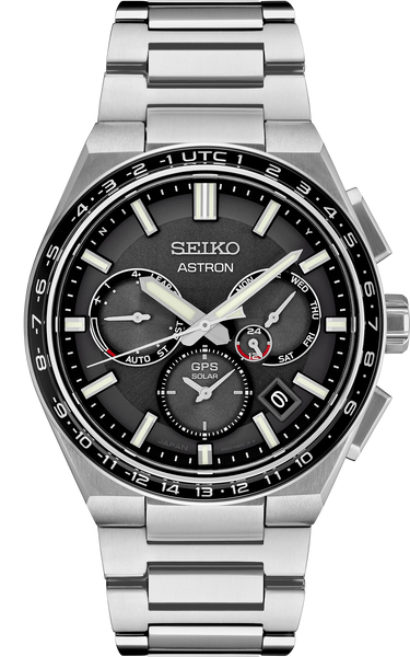 Seiko Astron SSH111 GPS Solar Dual Time Titanium Black Dial