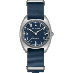 Hamilton H76419941 Khaki Aviation Pilot Pioneer Mechanical Blue Textured