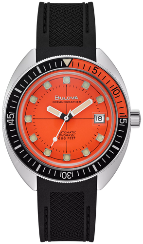 Bulova 96B350 Devil Diver Oceanographer Orange Dial Automatic