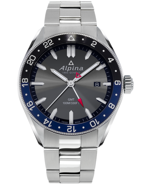 Alpina AL-247GB4E6B Alpiner Quartz GMT Dark Grey Bracelet