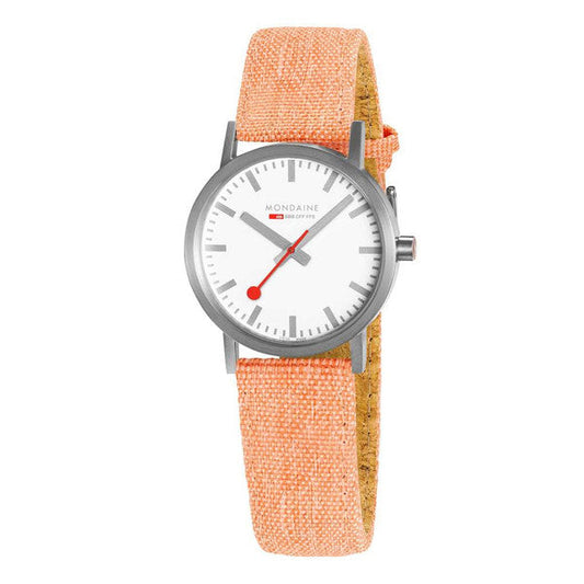 Mondaine A658.30323.17SBF Classic 30mm Modern Orange Watch