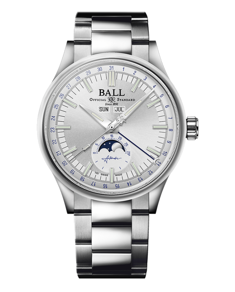 Ball NM3016C-S1J-SL Engineer II Moon Calendar 40mm Silver