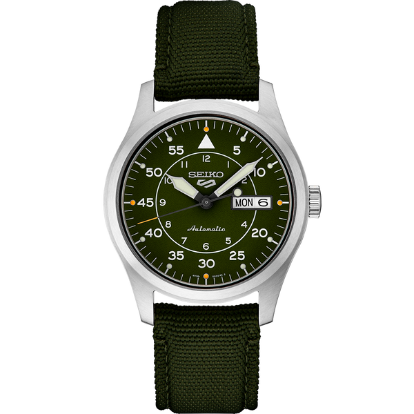 Seiko 5 Sports SRPH29 Automatic Green Dial Pilots Watch