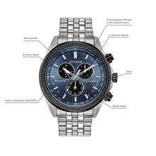 Citizen BL5568-54L Eco-Drive Corso Chronograph Alarm Blue Dial