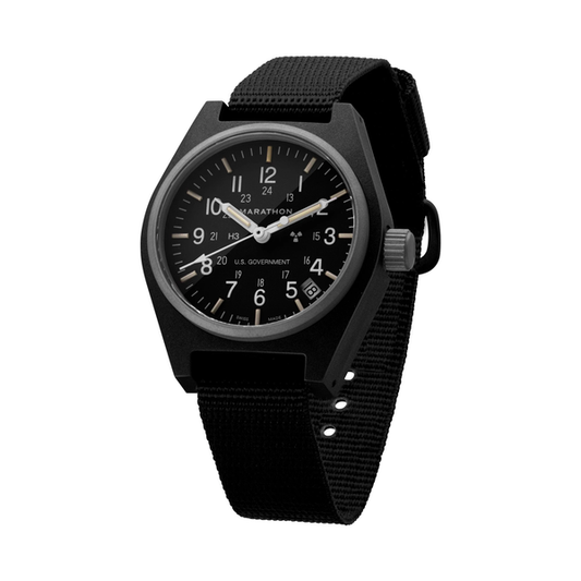 Marathon WW194015-BK Black General Purpose Quartz with Date US Govt Markings 34mm