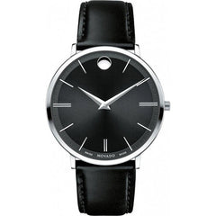 Movado 0607086 Ultra Slim Black Dial // Pre-Owned
