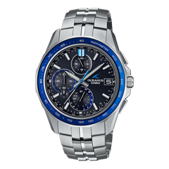Casio OCWS7000-1A Oceanus Manta Elegance Black Dial Blue Accents