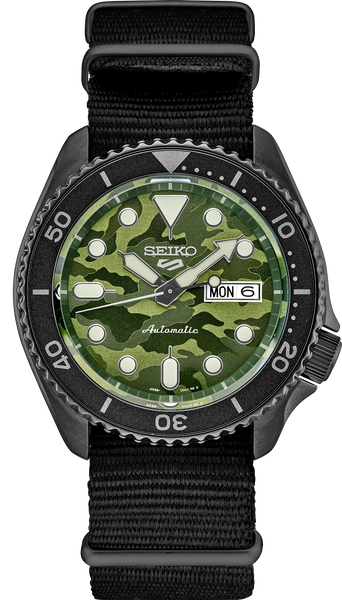 Seiko 5 Sports SRPJ37 Camouflage Dial Automatic Black