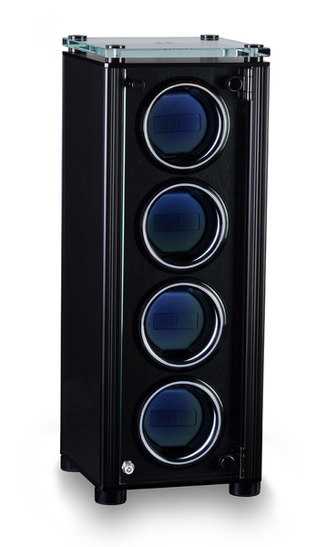 Juvo Luxury TA89762 A4 Quad Watch Winder Black Locking
