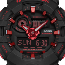 Casio g-shock red and black sales