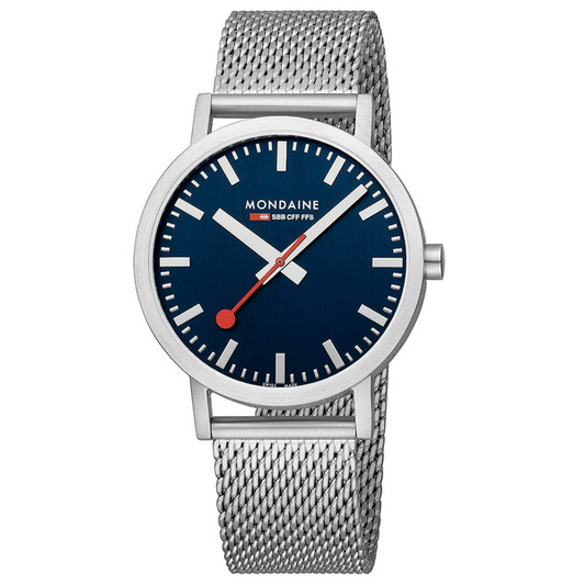 Mondaine A660.30360.40SBJ Classic 40mm Stainless Steel Blue
