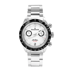 Oceaneva WaveRacer 500m Pro Diver White Dial Panda Chronograph // Pre-Owned
