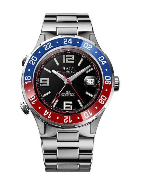 Ball DG3038A-S2C-BK Roadmaster Pilot GMT Pepsi Bezel