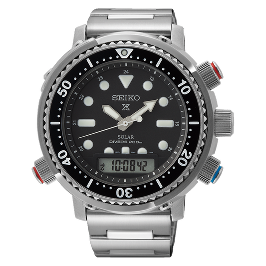 Seiko Prospex SNJ033 Solar Steel Sea Digital Display Arnie
