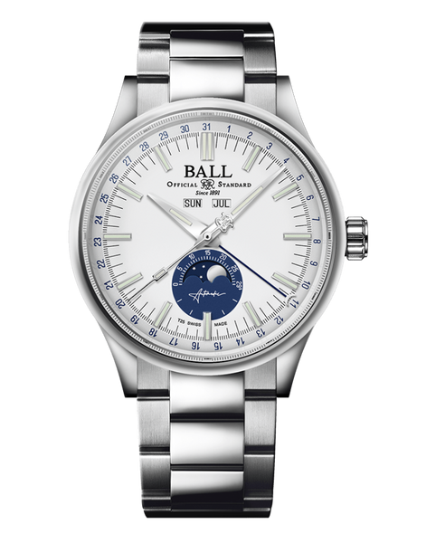 Ball NM3016C-S1J-WH Engineer II Moon Calendar Radial White