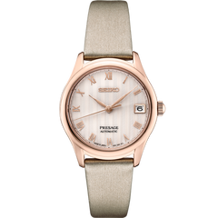 Seiko Presage SRPF50 Women's Rose Gold Tone Leather Strap