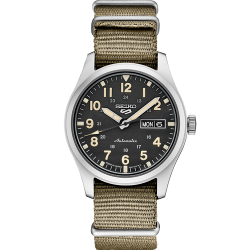 Seiko 5 Sports SRPG35 Automatic Watch Black Dial Nato