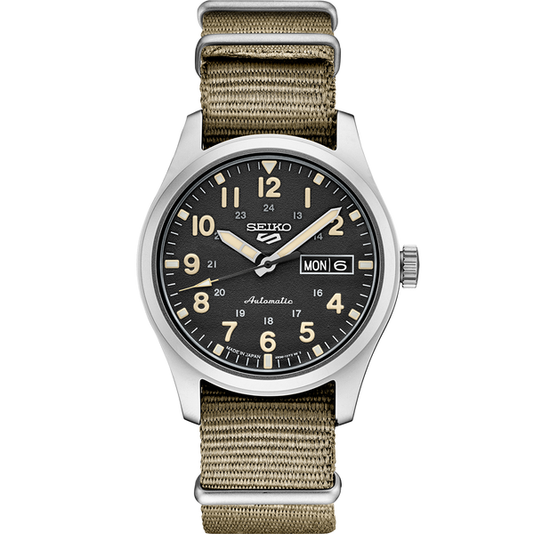 Seiko 5 Sports SRPG35 Automatic Watch Black Dial Nato
