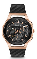 Bulova Curv Chronograph  98A185 + Free Travel Clock & Picture Frame Clock
