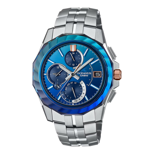 Casio OCWS6000SW2A Oceanus Manta Blue Light Spiral Wave Bezel