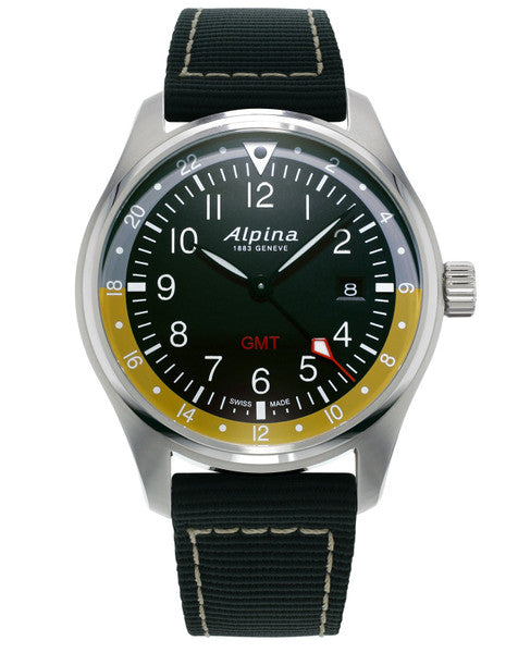 Alpina AL-247BBG4S6 Startimer Pilot Quartz GMT Black Dial