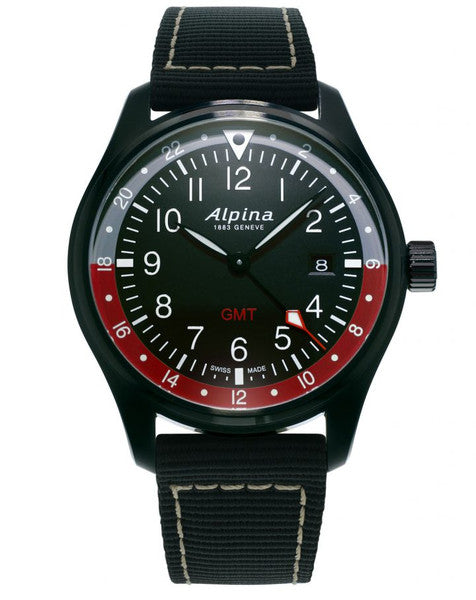 Alpina AL-247BR4FBS6 Startimer Pilot Quartz GMT Black Dial