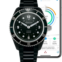 Alpina AL-281BS3V6 Comtesse Horological Smartwatch Black Dial Metal Bracelet