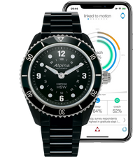 Alpina AL-281BS3V6 Comtesse Horological Smartwatch Black Dial Metal Bracelet