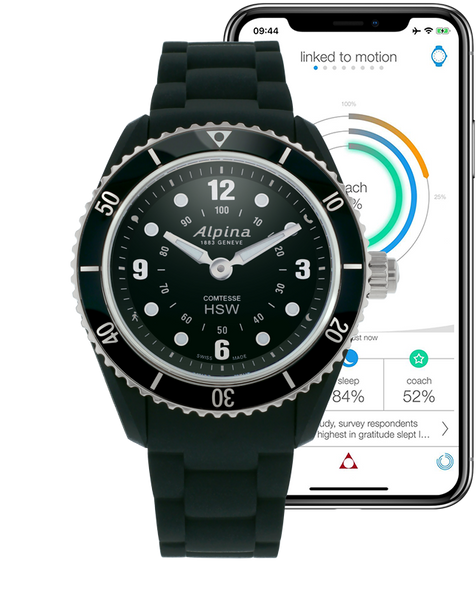 Alpina AL-281BS3V6 Ladies Horological Smartwatch Black Dial