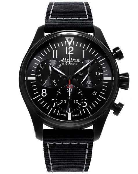Alpina AL-371BB4FBS6 Startimer Pilot Chronograph Quartz Black Dial