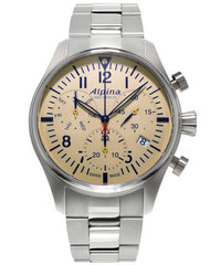Alpina AL-371BG4S6B Startimer Pilot Chronograph Quartz Off White Dial