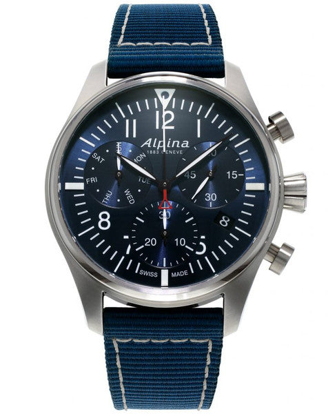 Alpina AL-371NN4S6 Startimer Pilot Chronograph Quartz Blue Dial