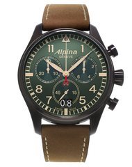 Alpina AL-372GR4FBS6 Startimer Pilot Big Date Military Chronograph Green Dial