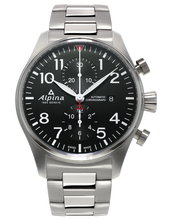 Alpina AL-725B4S6B Startimer Pilot Chronograph Black Dial Metal Bracelet