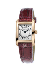 Frederique Constant FC-200MC14 Classics Carree Ladies Rose Gold Burgandy Strap