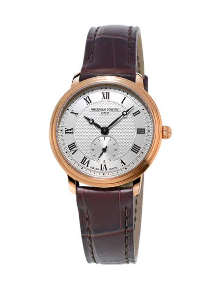 Frederique Constant FC-235M1S4 Slimline Ladies Small Seconds Rose Gold Silver Dial