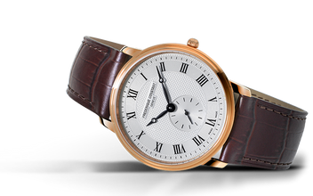 Frederique Constant FC-235M4S4 Slimline Ladies Small Seconds Rose Gold Silver Dial