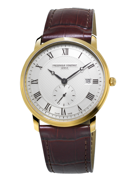 Frederique Constant FC-245M5S5 Slimline Ladies Small Seconds Yellow Gold Silver Dial