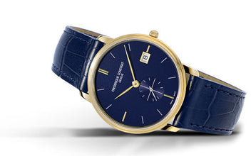 Frederique Constant FC-245N4S5 Slimline Gents Small Seconds Yellow Gold Blue Dial